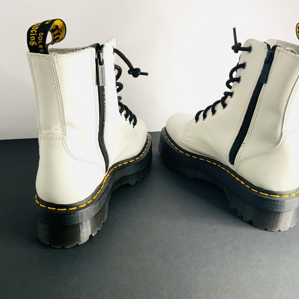 Dr. Martens Jadon White Platform Boots Side Zip US Men’s 9 UK 8 EU 42 - Picture 3 of 7